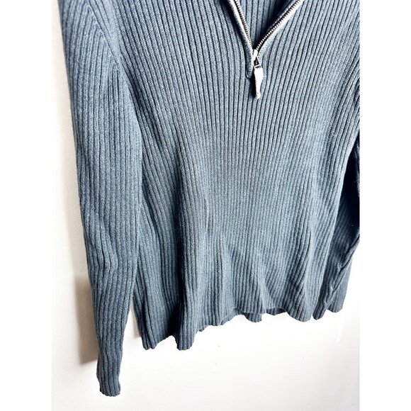 Woolrich Chunky Ribbed Knit Quarter Zip Pullover Womens XL black - Picture 4 of 11